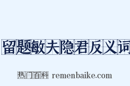 留题敏夫隐君反义词是什么意思的图片